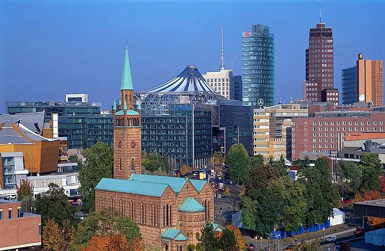 Panoramablick auf die Skyline von Berlin am Potsdamer Platz